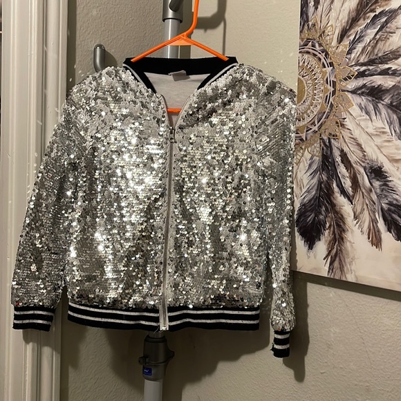 Silver sequin jacket - Picture 1 of 4